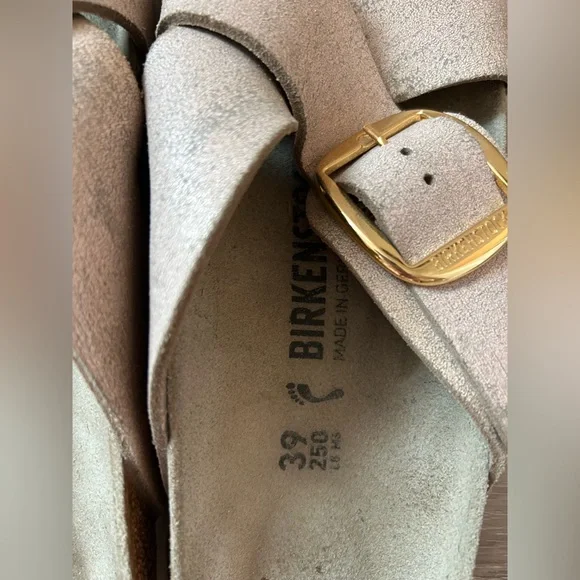 Birkenstock Siena Big Buckle Suede Leather Washed Metallic Rose Gold - Picture 4 of 7